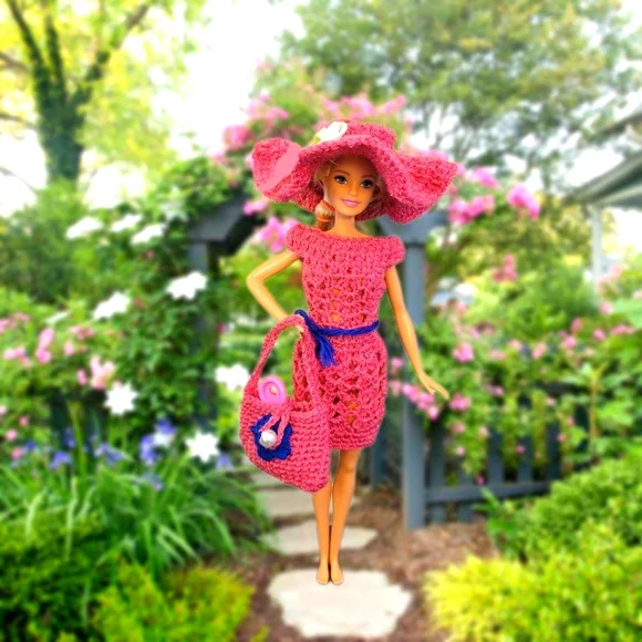 Arhmonissi | Toys | Barbie Pink Crochet Dress | Poshmark Arhmonissi | Toys | Barbie Pink Crochet Dress | Poshmark